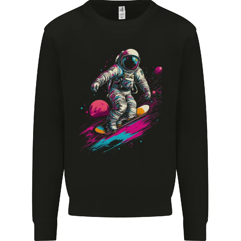Astro Skater Astronaut Skateboarding Space Mens Sweatshirt Jumper Hoodie with Hem Detail Decorative Unique Astro Skater Astronaut Skateboarding Space Mens Sweatshirt Jumper Hoodie with Hem Detail Decorative Unique