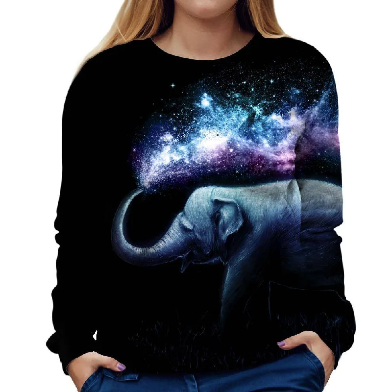 Elephant Splash Womens Sweatshirt Hoodie with Elastic Waist Stretchable Comfortable