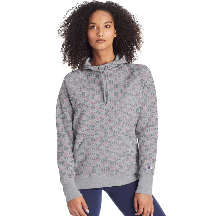 Champion W Powerblend Print Hoodie Hoodie with Typography Text Message
