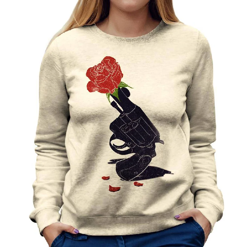 Cease Fire Womens Sweatshirt Hoodie with Half-Zip Sporty Casual