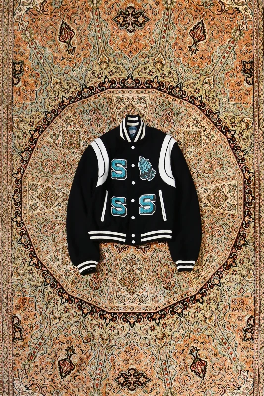 SUGARHILL EMBROIDARY TEDDY JACKET (BLACK) Striped Jacket Polka Dot Jacket Floral Jacket SUGARHILL EMBROIDARY TEDDY JACKET (BLACK) Striped Jacket Polka Dot Jacket Floral Jacket