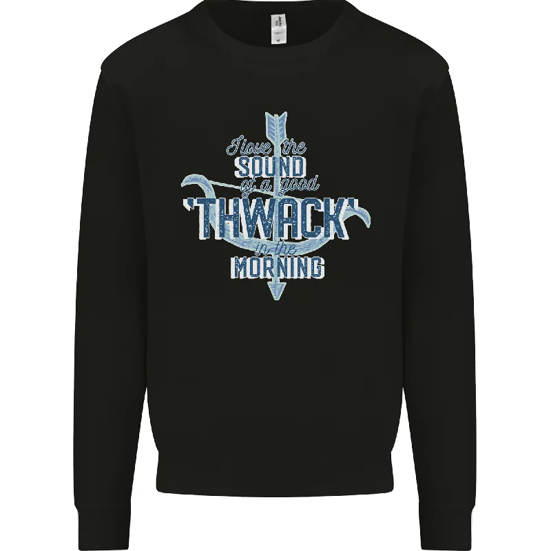Archery I Love a Good Thwack in the Morning Mens Sweatshirt Jumper Hoodie with Velcro Closure Adjustable Secure