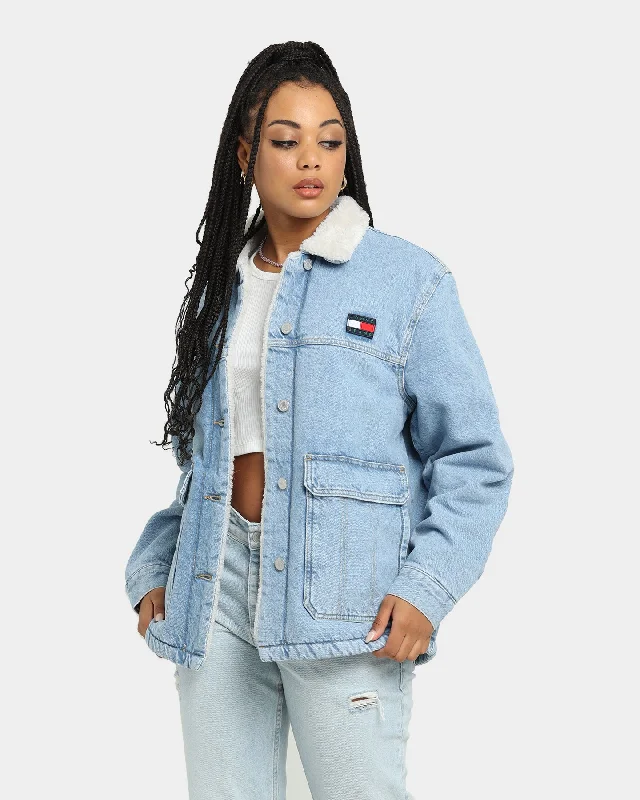 Tommy Jeans Women's Worker Sherpa Jacket Denim Anorak Shell Jacket Lightweight Jacket Tommy Jeans Women's Worker Sherpa Jacket Denim Anorak Shell Jacket Lightweight Jacket