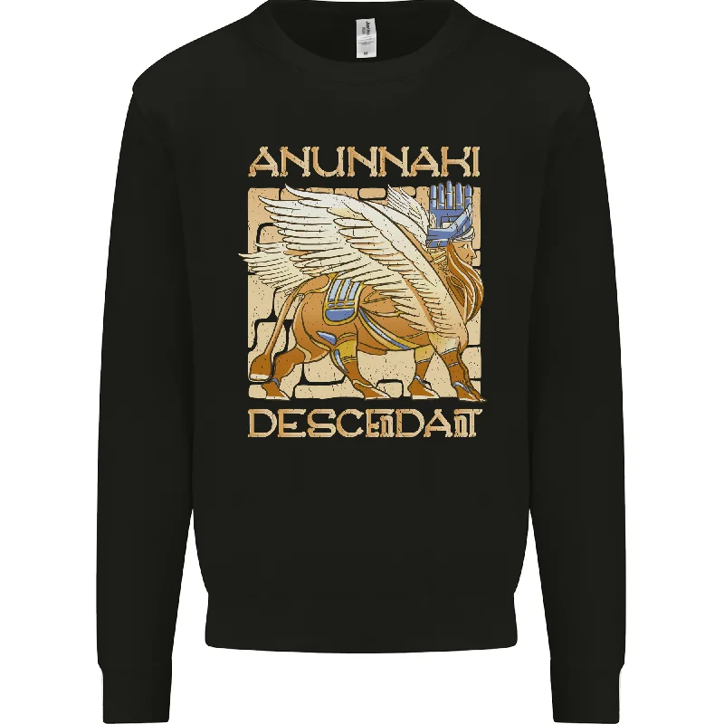 Anunnaki Descendant Ancient Egyptian God Egypt Mens Sweatshirt Jumper Hoodie with Button Classic Timeless
