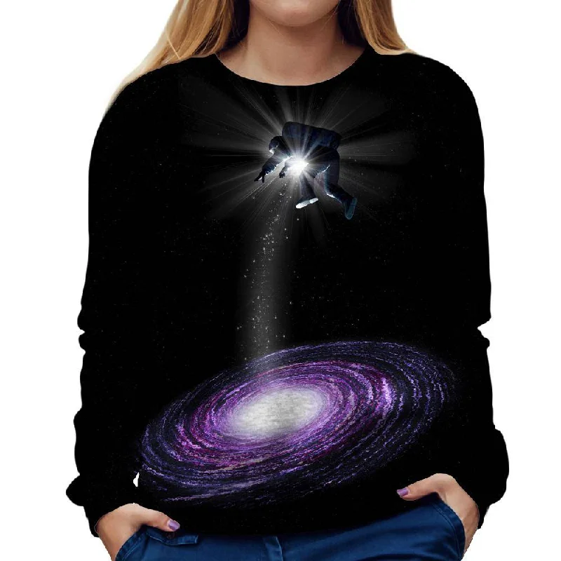 Purple-Astro Womens Sweatshirt Hoodie with Elastic Cuffs Stretchable Comfortable
