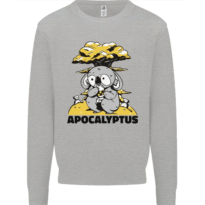 Apocalyptus Koala Bear Climate Change Armageddon Mens Sweatshirt Jumper Hoodie Crop Top Short Trendy