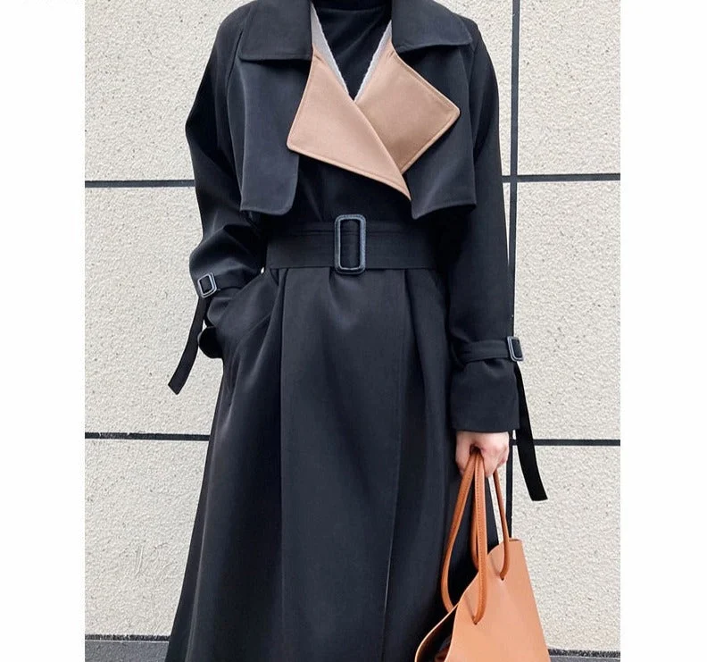 Wjczt Elegant Patchwork Lapel Women Trench Coat Autumn Winter Ladies Overcoats Full Sleeve Belted Loose Female Long Jacket Wool Jacket Cashmere Jacket Tweed Jacket Wjczt Elegant Patchwork Lapel Women Trench Coat Autumn Winter Ladies Overcoats Full Sleeve Belted Loose Female Long Jacket Wool Jacket Cashmere Jacket Tweed Jacket