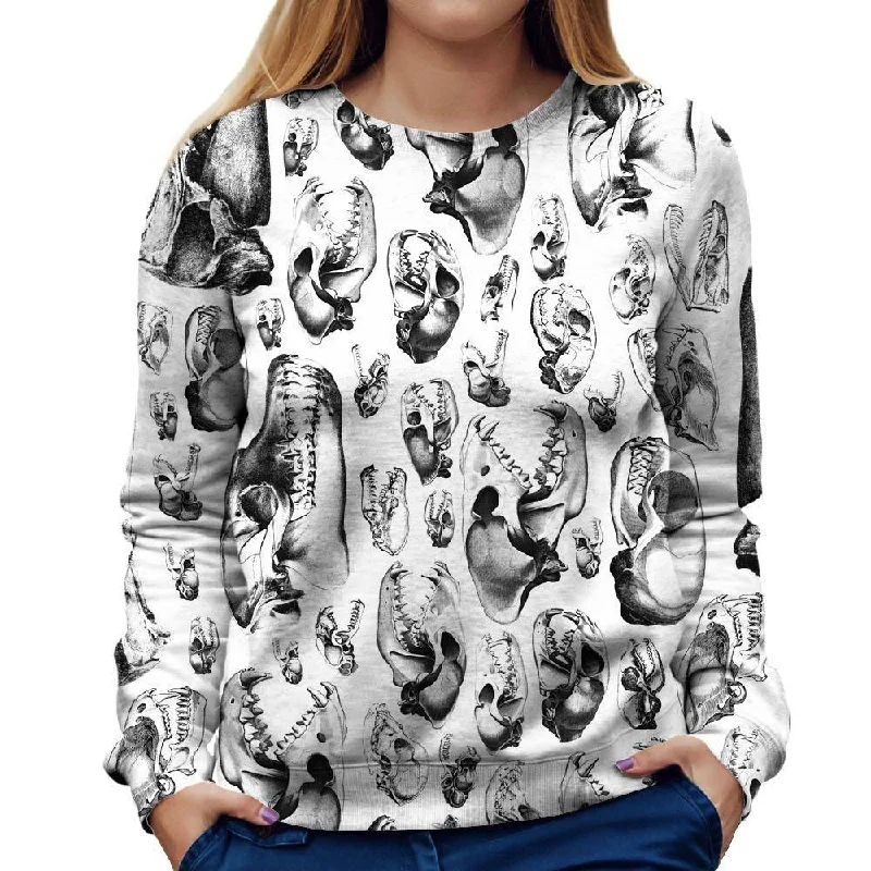 Carnivore White Womens Sweatshirt Hoodie with Ribbed Hem Stretchable Secure