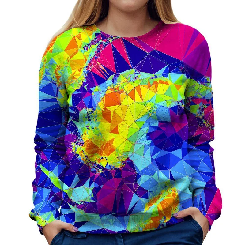 Crystals Womens Sweatshirt Hoodie with Mesh Breathable Sporty