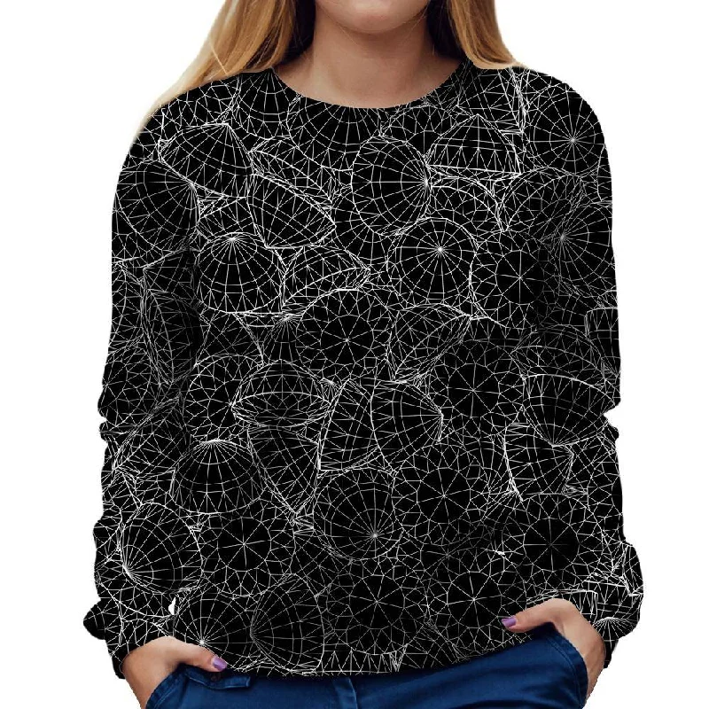 Diamonds Are Forever Womens Sweatshirt Hoodie with Fur Luxurious Winter