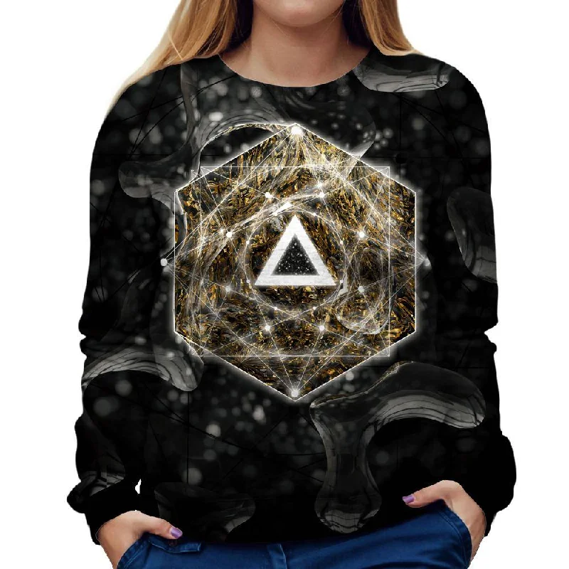 Dark Geometry Womens Sweatshirt Hoodie with Set-In Sleeves Structured Classic