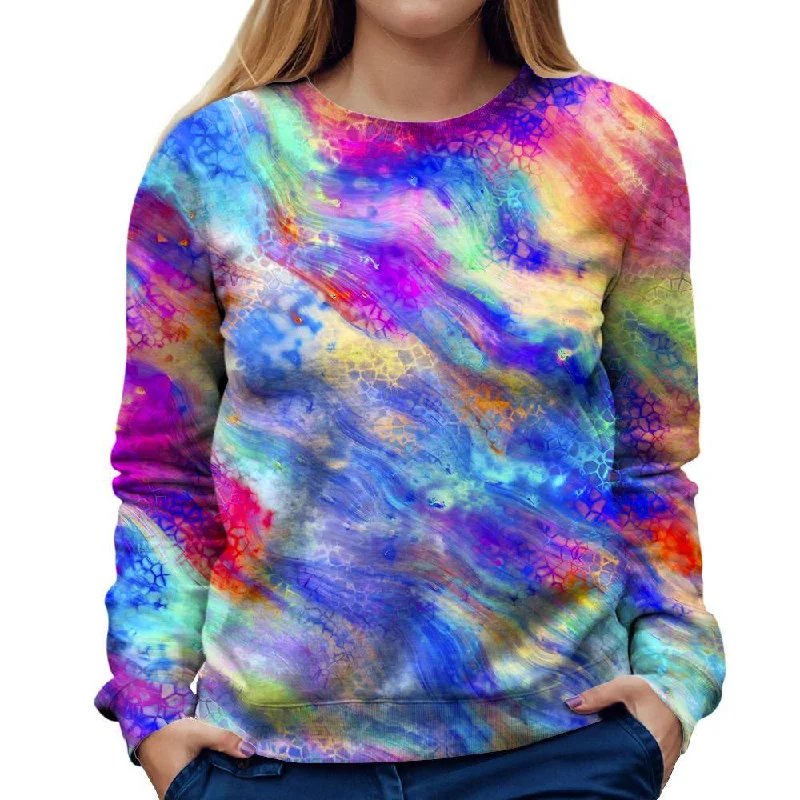 Smeared Womens Sweatshirt Hoodie with Longline Fit Extended Stylish