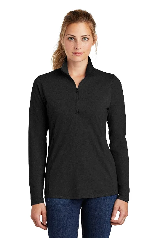 Sport-Tek ® Ladies PosiCharge ® Tri-Blend Wicking 1/4-Zip Pullover. LST407 Ruffle Sleeve Feminine Sport-Tek ® Ladies PosiCharge ® Tri-Blend Wicking 1/4-Zip Pullover. LST407 Ruffle Sleeve Feminine