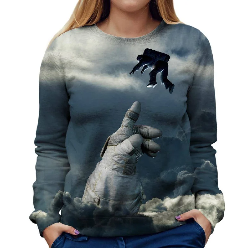 Afraid To Let Go Womens Sweatshirt Hoodie with Bell Sleeves Flared Feminine