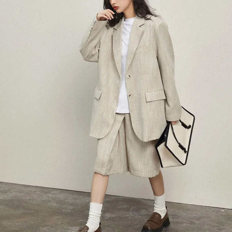Wjczt Spring Summer Women's Casual Solid Color Single Breasted Pocket Decorative Big Loose Oversized Jacket Wool Jacket Cashmere Jacket Tweed Jacket Wjczt Spring Summer Women's Casual Solid Color Single Breasted Pocket Decorative Big Loose Oversized Jacket Wool Jacket Cashmere Jacket Tweed Jacket