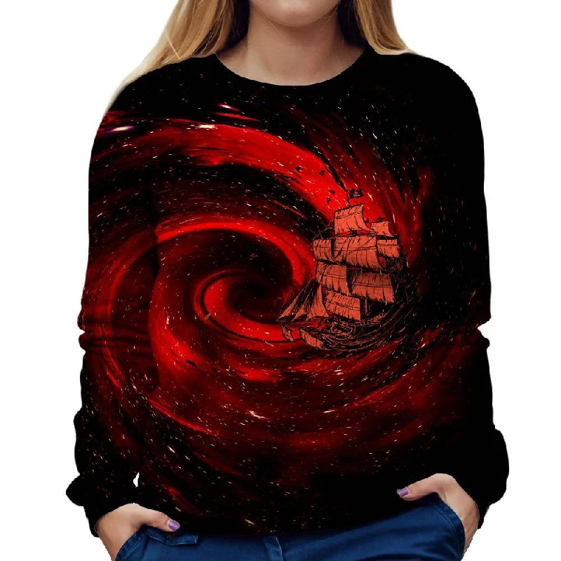 Journey To The Edge Of The Universe Womens Sweatshirt Hoodie with Ribbed Hem Stretchable Secure