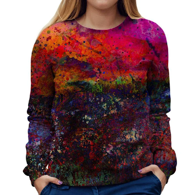 Purple Sky Womens Sweatshirt Hoodie with Snap Buttons Easy Quick
