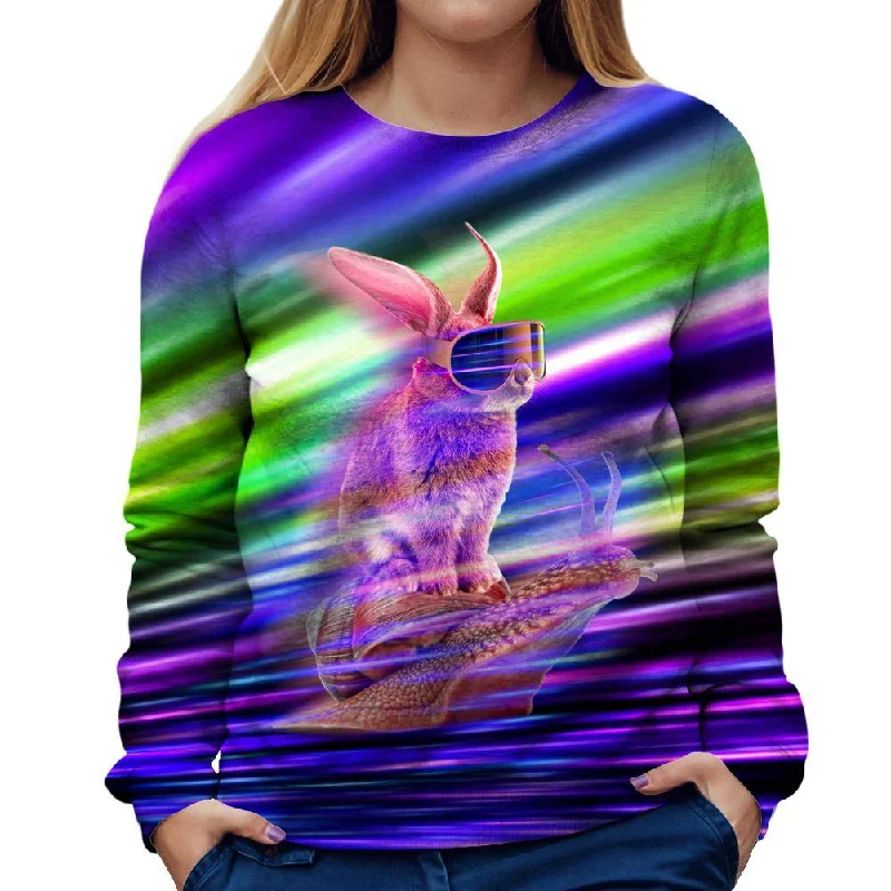 Rabbit Speed Womens Sweatshirt Hoodie with Print Artistic Unique