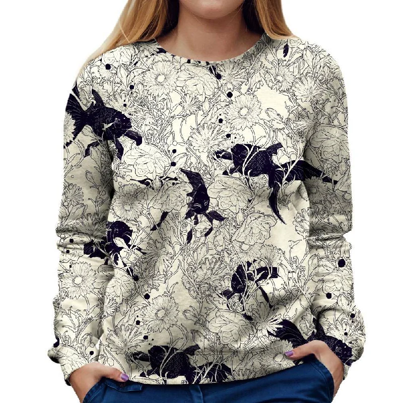 Hide And Seek Koi Fish Womens Sweatshirt Hoodie with Hood Adjustable Protection
