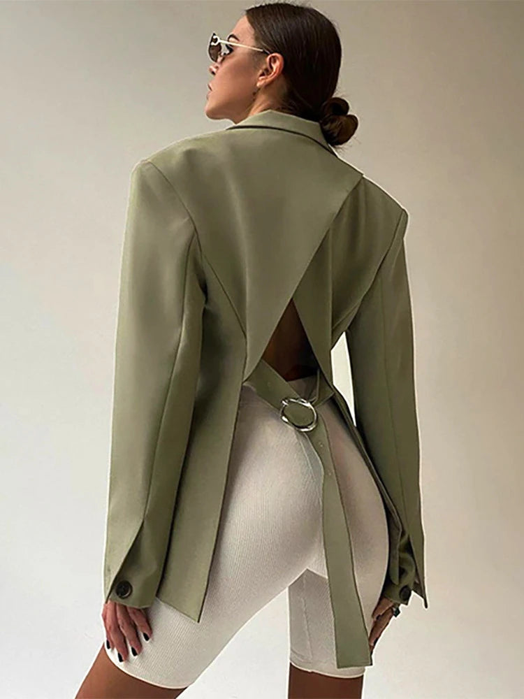 Wjczt Office Ladies 2024 Autumn Winter Oversized Blazers Jacket Women Backless Loose Fashion Open Stitch Outfits Elegant Coat Blazers Rayon Fabric Velvet Fabric Corduroy Fabric Wjczt Office Ladies 2024 Autumn Winter Oversized Blazers Jacket Women Backless Loose Fashion Open Stitch Outfits Elegant Coat Blazers Rayon Fabric Velvet Fabric Corduroy Fabric