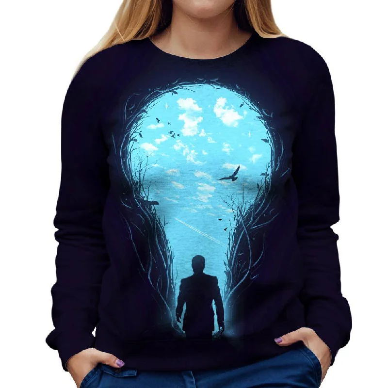 Brightside Womens Sweatshirt Hoodie with Hidden Zipper Minimalist Clean