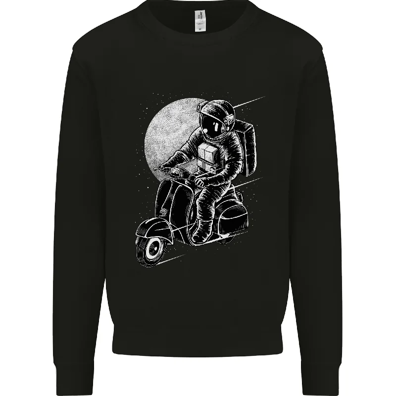 Astro Scooter Spaceman Biker Motorcycle MOD Mens Sweatshirt Jumper Hoodie with Front Slit Layering Stylish Astro Scooter Spaceman Biker Motorcycle MOD Mens Sweatshirt Jumper Hoodie with Front Slit Layering Stylish