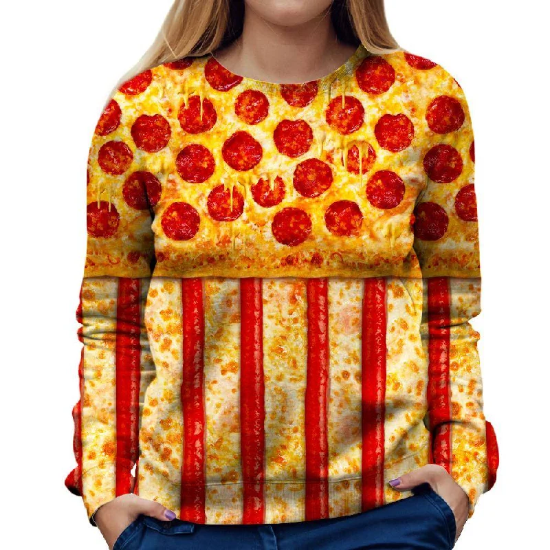 United States Pizza Womens Sweatshirt Hoodie with Logo Branding Identity
