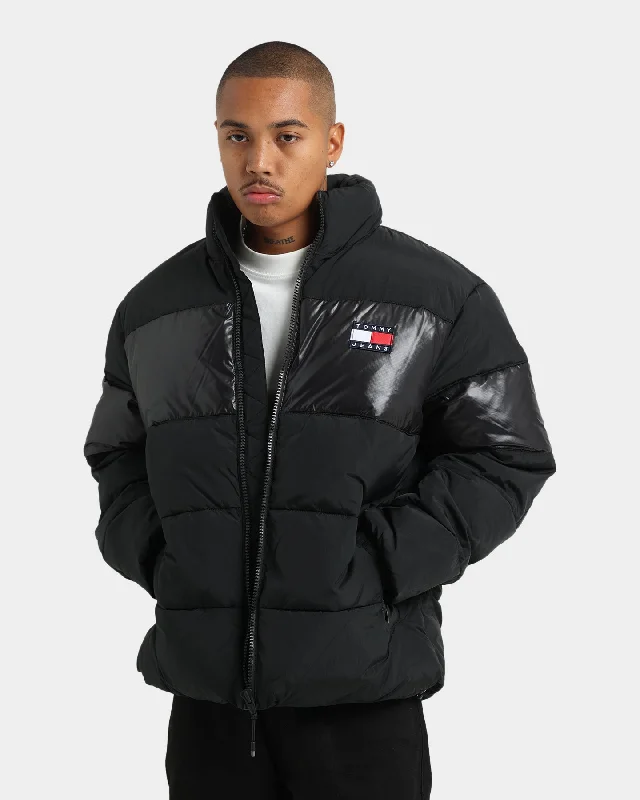 Tommy Jeans Tonal Colour Block Puffer Jacket Black Hoodie Zip-Up Jacket Button-Up Jacket Tommy Jeans Tonal Colour Block Puffer Jacket Black Hoodie Zip-Up Jacket Button-Up Jacket