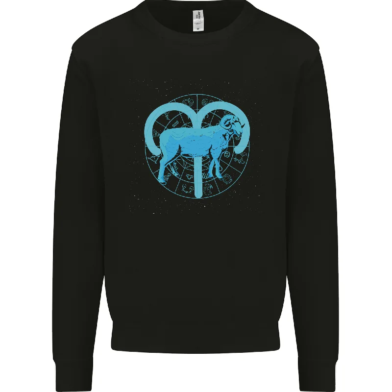 Aries Star Sign Mens Sweatshirt Jumper Hoodie with Zipper Versatile Modern