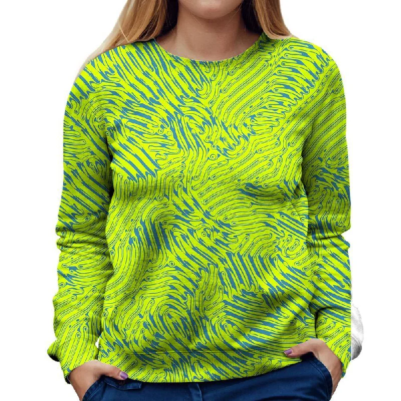 Green Gush Womens Sweatshirt Hoodie with Drawstring Waist Adjustable Fitted