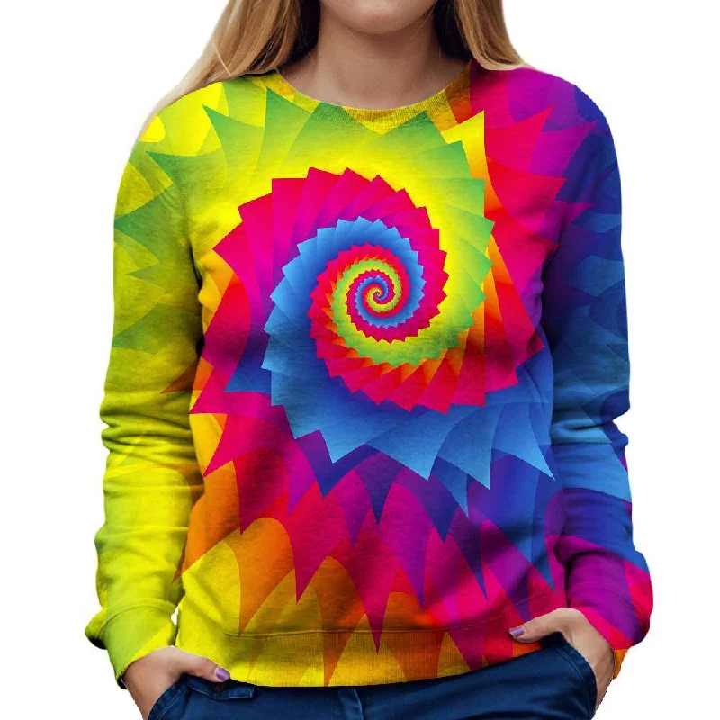 Tie Dye Swirl Womens Sweatshirt Hoodie with Zipper Versatile Modern
