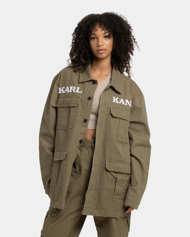 Karl Kani Retro Utility Shirt Jacket Dark Green Quilted Jacket Puffer Jacket Insulated Jacket Karl Kani Retro Utility Shirt Jacket Dark Green Quilted Jacket Puffer Jacket Insulated Jacket