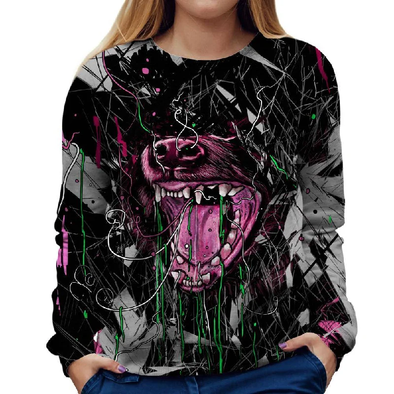 Untamed Womens Sweatshirt Hoodie with Metallic Shiny Futuristic