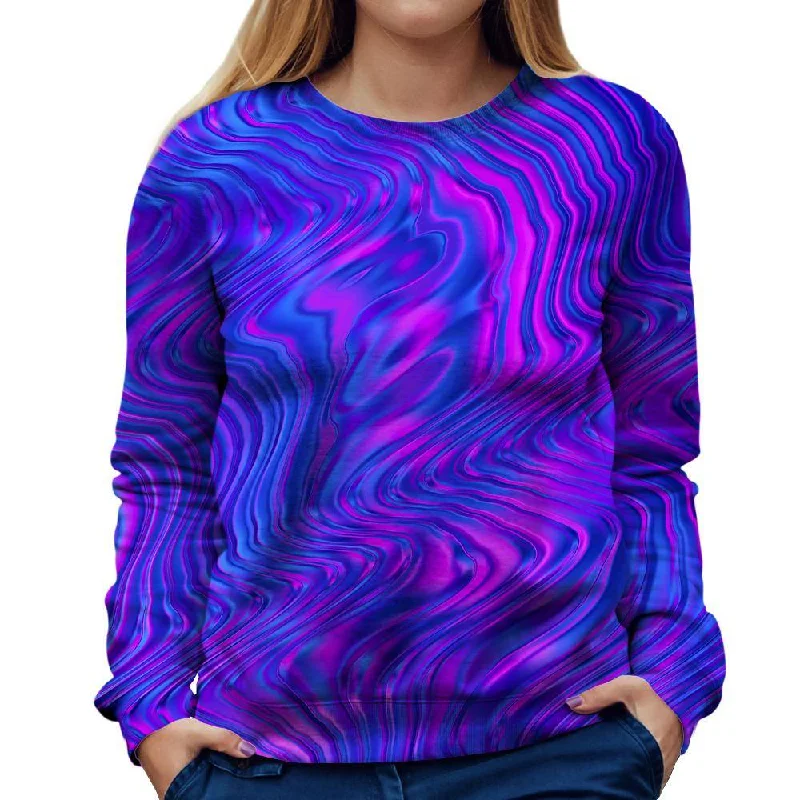 Purple Love Womens Sweatshirt Hoodie with Ribbed Hem Stretchable Secure