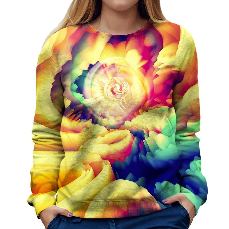 Abstract Spin Womens Sweatshirt Hoodie with Full-Zip Functional Layering