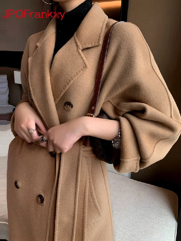 Wjczt Cotton Padded Autumn Winter New Classic Camel Wool Coat Loose Fashion Joker Temperament Woolen Coat Coats and Jackets Women Fitted Jacket Loose Jacket Oversized Jacket Wjczt Cotton Padded Autumn Winter New Classic Camel Wool Coat Loose Fashion Joker Temperament Woolen Coat Coats and Jackets Women Fitted Jacket Loose Jacket Oversized Jacket
