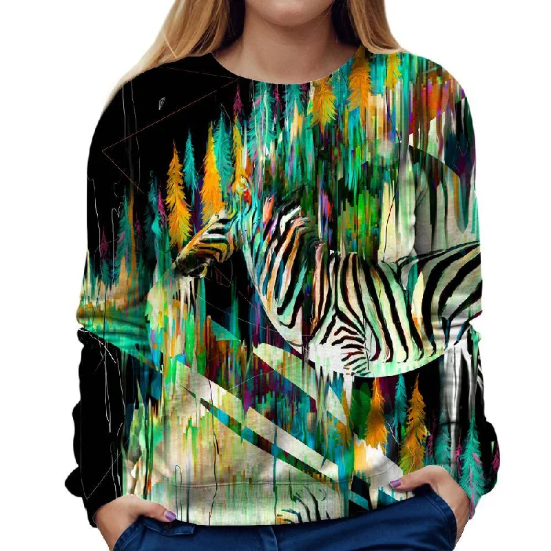 Painted Horse Womens Sweatshirt Hoodie with Color Block Contrast Stylish