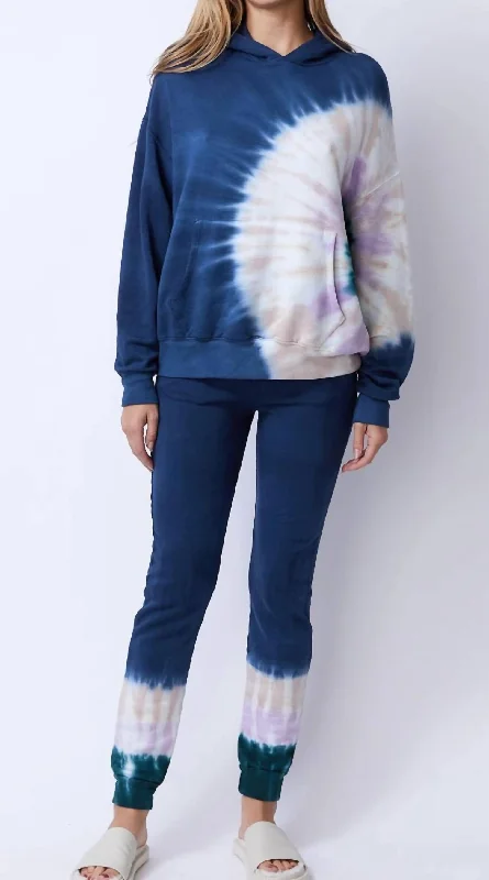 Tie Dye Slouchy Pullover In Inca Oblong Neck Pullover