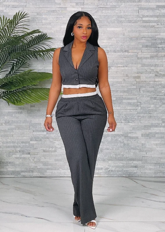 7258SETP - PINSTRIPED VEST JACKET&TROUSER SET Lace Jacket Ribbed Jacket Sequined Jacket 7258SETP - PINSTRIPED VEST JACKET&TROUSER SET Lace Jacket Ribbed Jacket Sequined Jacket