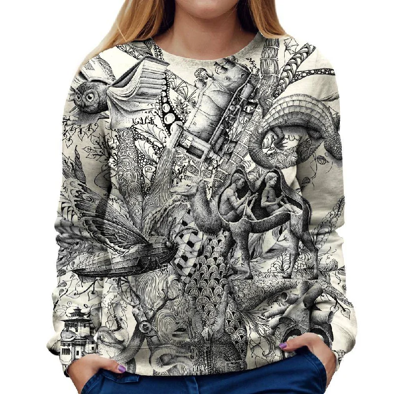 Tree Of Wunders Womens Sweatshirt Hoodie with Back Slit Movement Comfort