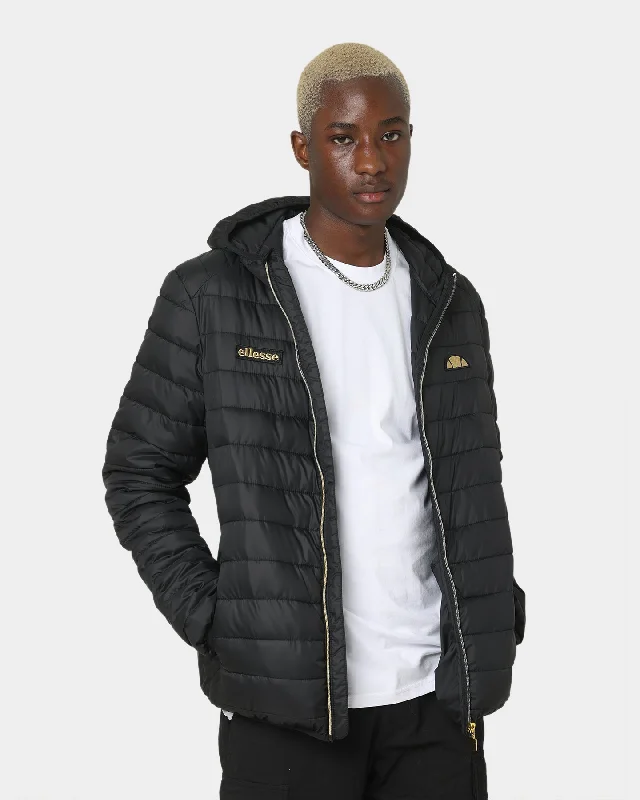Ellesse Lombardy Padded Puffer Jacket Black/Gold Notch Collar Peter Pan Collar Cowl Neck Ellesse Lombardy Padded Puffer Jacket Black/Gold Notch Collar Peter Pan Collar Cowl Neck