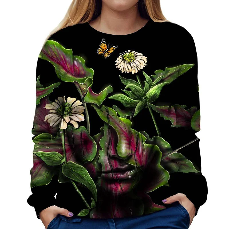 Felicity Womens Sweatshirt Hoodie with Hem Fringe Bohemian Relaxed