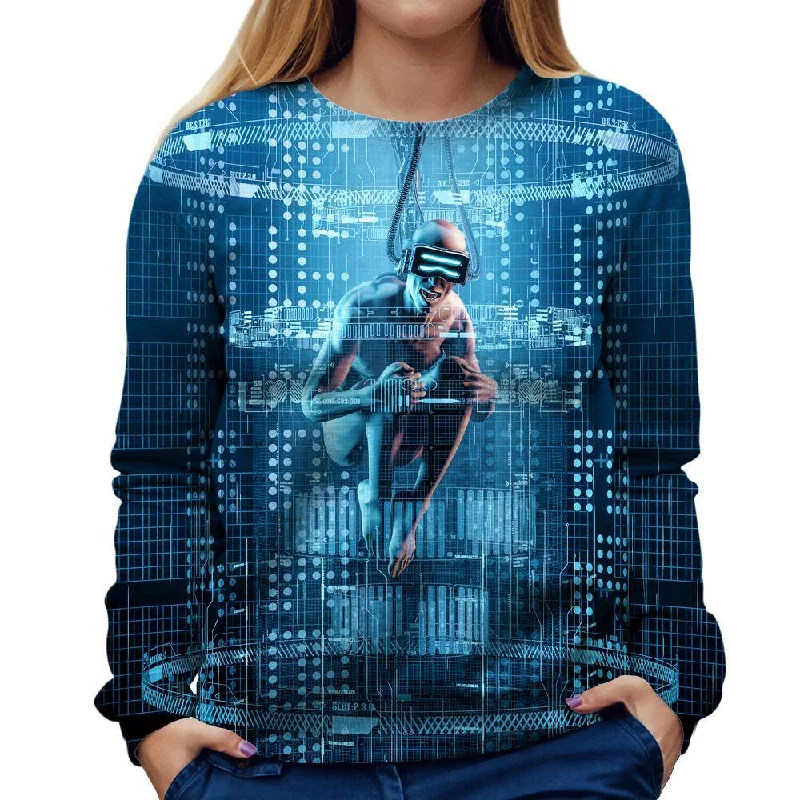 Virtual Dreams Womens Sweatshirt Hoodie with Cuffed Sleeves Snug Secure