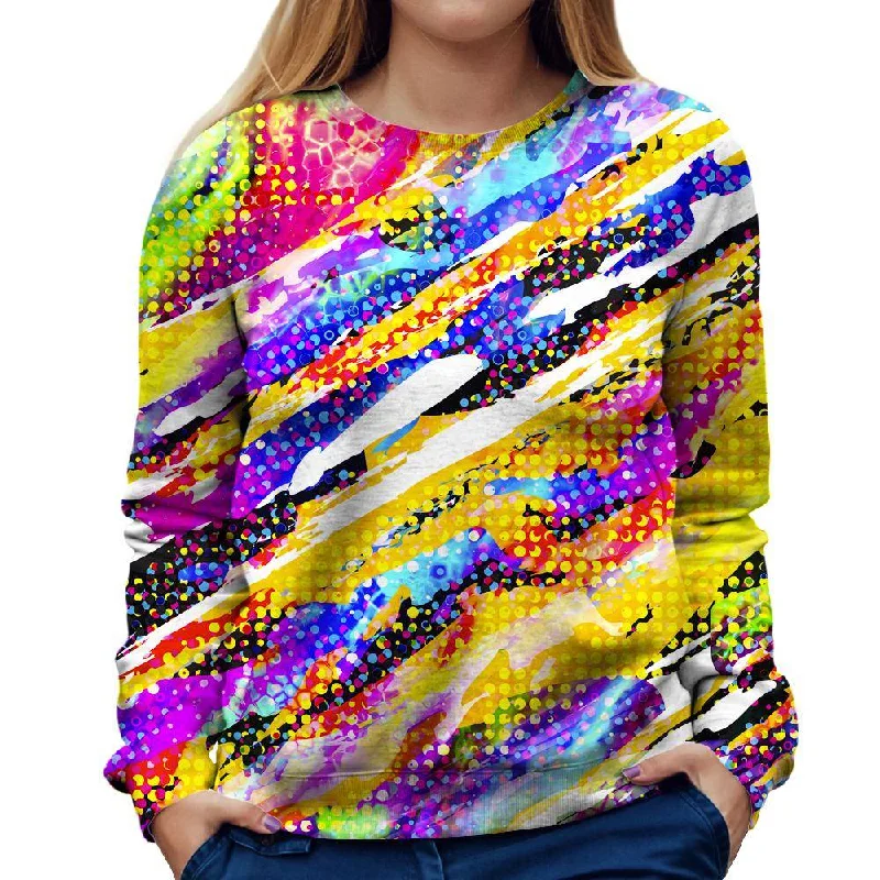 Color Party Womens Sweatshirt Hoodie with Hem Patch Decorative Personalized