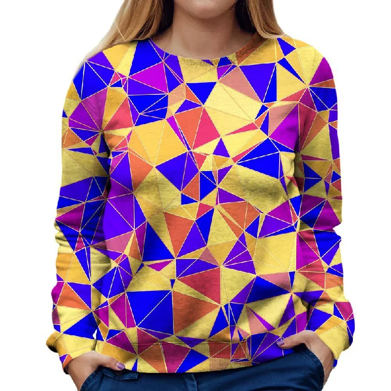 Funky Triangles Womens Sweatshirt Hoodie with Zipper Versatile Modern