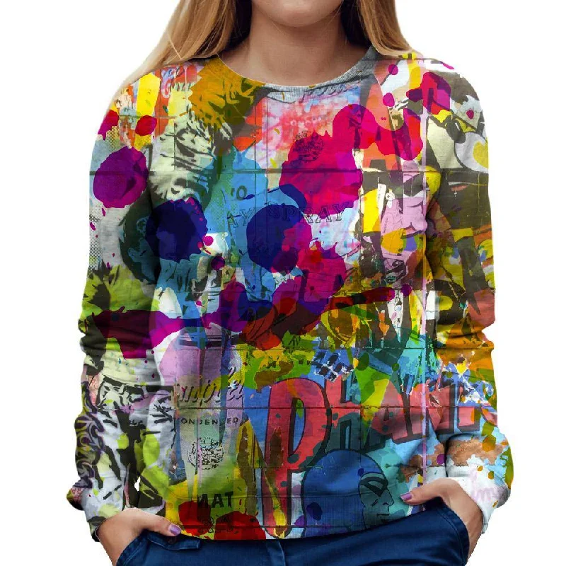 Street Art Womens Sweatshirt Hoodie with Elastic Waist Stretchable Comfortable