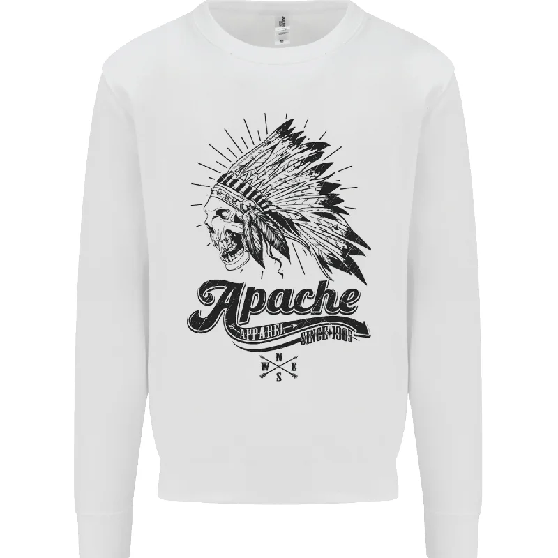 Apache Apparel Motorbike Motorcycle Biker Mens Sweatshirt Jumper Hoodie with Batwing Sleeves Loose Dramatic