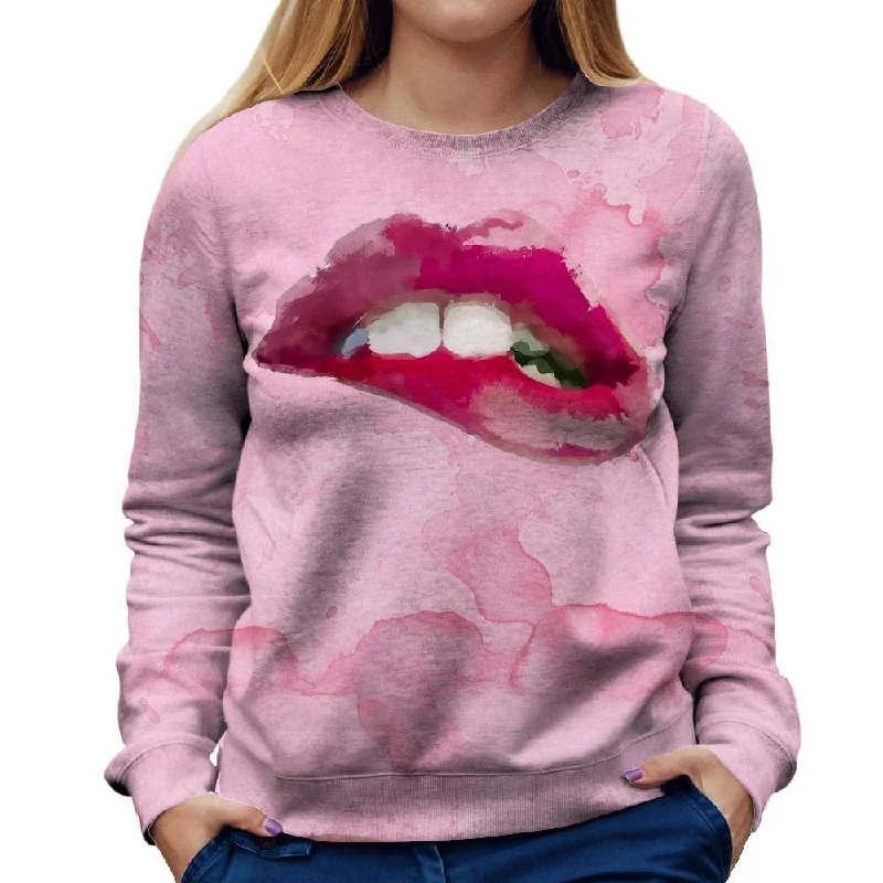 Pinky Lips Womens Sweatshirt Hoodie with Full-Zip Functional Layering