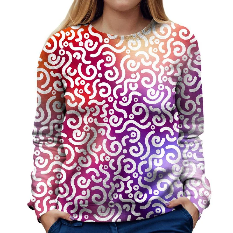Abstract Rotation Womens Sweatshirt Hoodie with Hem Ribbing Snug Secure