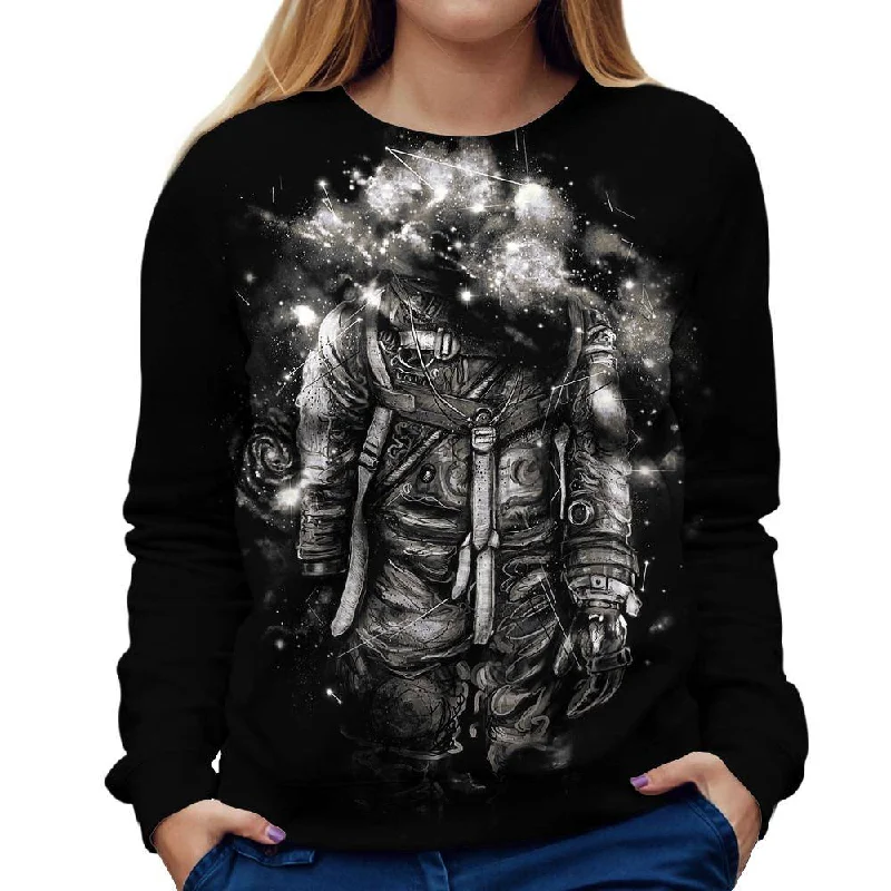 Lost In Cosmic Shades Womens Sweatshirt Hoodie with Fur Luxurious Winter
